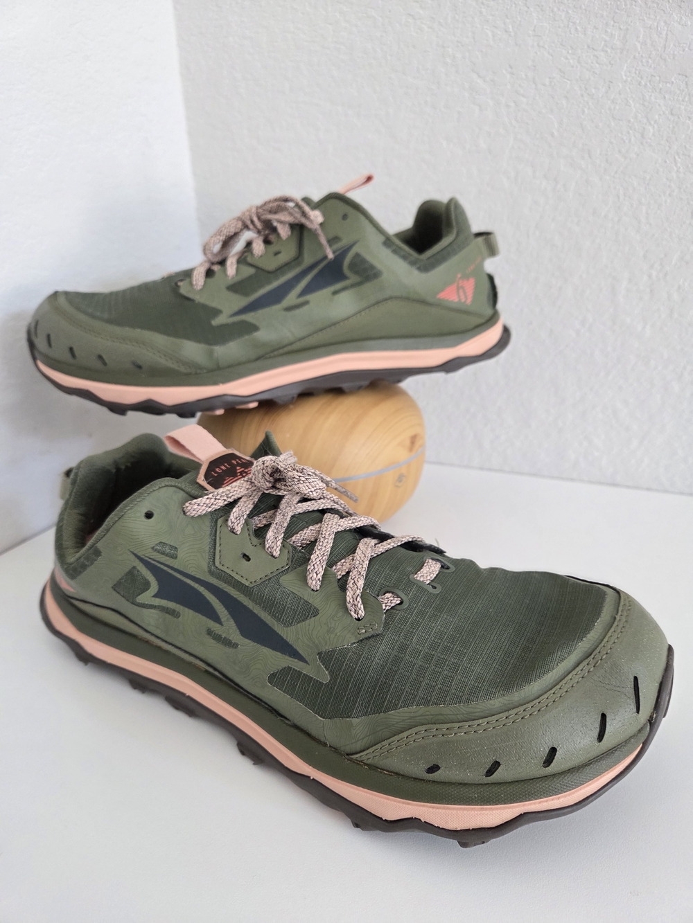Altra Lone Peak 6 Women's Trail Runner Olive Green And Pink Size 12